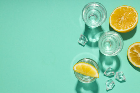 Concept of strong alcoholic drink - vodka drinkの写真素材