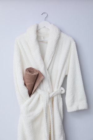 Bath accessories and supplies, composition with bathrobe