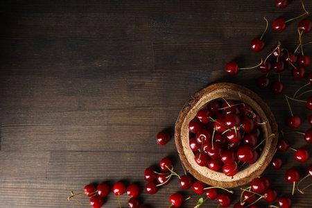 Concept of fresh summer food - delicious cherryの写真素材
