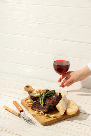 Tasty fried food - barbecue ribs, tasty fried meatの写真素材