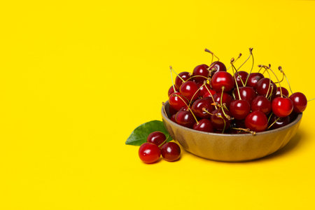 Concept of fresh summer food - delicious cherryの写真素材