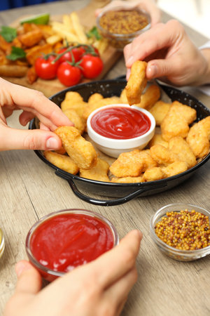 Concept of tasty fast food - delicious nuggetsの写真素材
