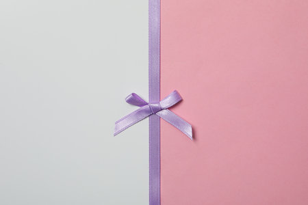 Concept of different ribbons, ribbon on two color backgroundの写真素材