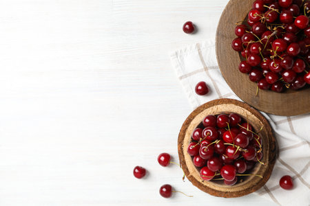 Concept of fresh summer food - delicious cherryの写真素材