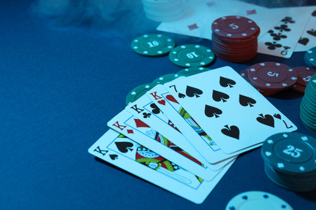 Concept of gambling, Poker gambling game, accessories for pokerの写真素材