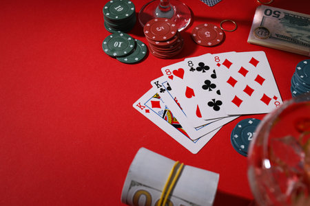 Concept of gambling, Poker gambling game, accessories for pokerの写真素材