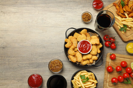 Concept of tasty fast food - delicious nuggets