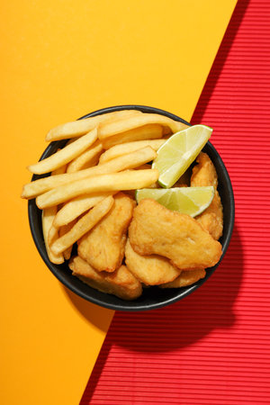 Concept of tasty fast food - delicious nuggets