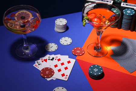 Concept of gambling, Poker gambling game, accessories for pokerの写真素材