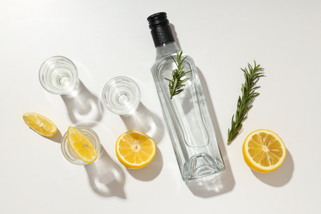 Concept of strong alcoholic drink - vodka drinkの写真素材