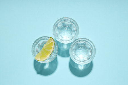 Concept of strong alcoholic drink - vodka drinkの写真素材