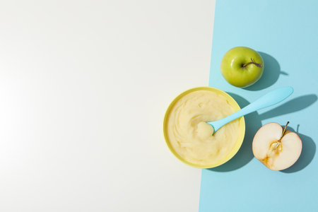 concept of baby food and baby nutritionの写真素材