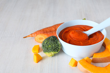 concept of baby food and baby nutritionの写真素材