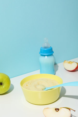 concept of baby food and baby nutritionの写真素材