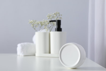 Composition with different accessories and supplies for self careの写真素材