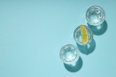 Concept of strong alcoholic drink - vodka drink