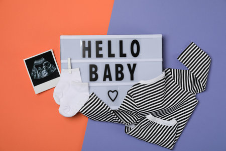 Coming soon baby concept with letter board