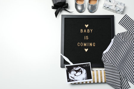 Coming soon baby concept with letter board