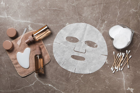 Concept of face and skin care with cosmetic maskの写真素材