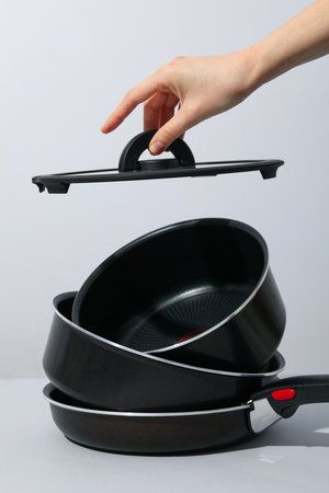Concept of kitchen supplies and kitchen dishes
