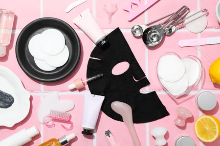 Concept of face and skin care with cosmetic maskの写真素材