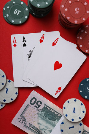 Concept of gambling, Poker gambling game, accessories for poker