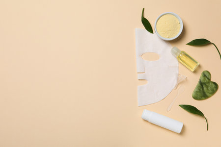 Concept of face and skin care with cosmetic maskの写真素材