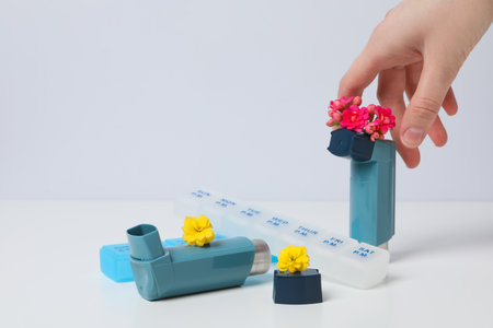 Concept of different diseases - asthma, disease of lungsの写真素材