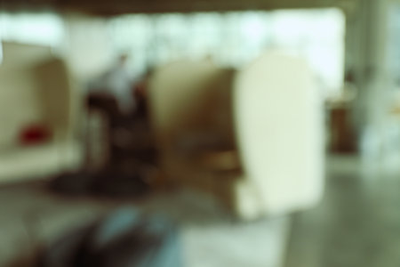 Blurred photo, background for text, office interiorの写真素材