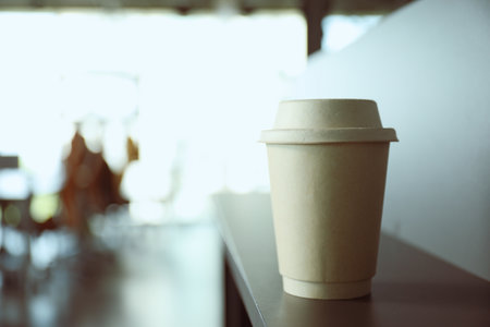 Coffee on the table in the officeの写真素材