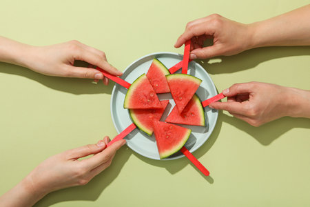 Concept of fresh and juicy food - Watermelonの写真素材