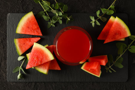 Concept of fresh and juicy food - Watermelonの写真素材