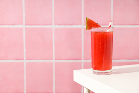 Concept of fresh and tasty summer drink - Watermelon smoothieの写真素材