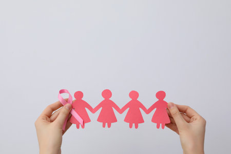 Concept of Cancer disease and health care, female cancerの写真素材