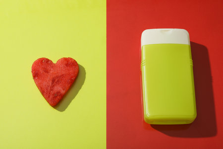 Concept of cosmetic and beauty procedures, watermelon cosmeticの写真素材
