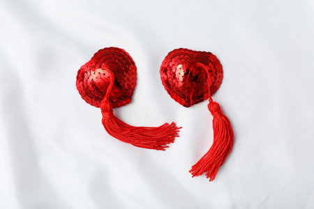 Sex toy nipple cover in the shape of hearts with sequinsの写真素材
