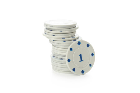 Poker game and gambling business, isolated on white backgroundの写真素材