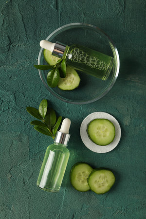 Concept of face and skin care - cucumber cosmeticの写真素材