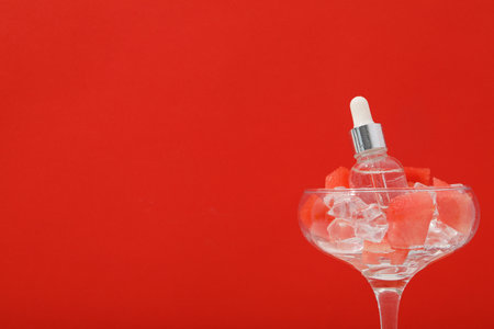 Concept of cosmetic and beauty procedures, watermelon cosmeticの写真素材