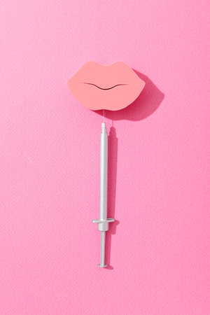 Concept of face and skin care with Hyaluronic acidの写真素材