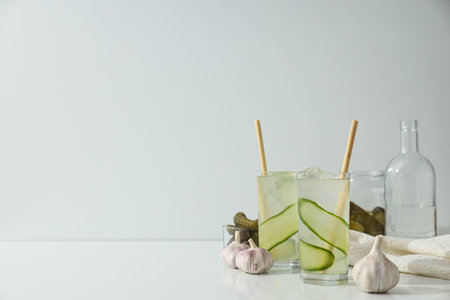 Concept of fresh summer drink - brine cocktailの写真素材