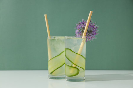 Concept of fresh summer drink - brine cocktailの写真素材