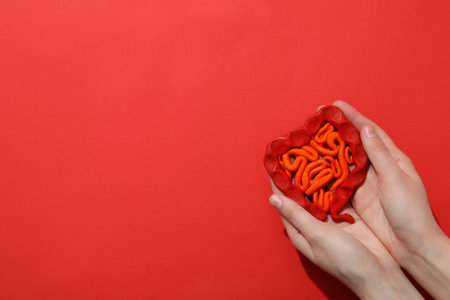 Concept of health care and internal organs - intestinesの写真素材