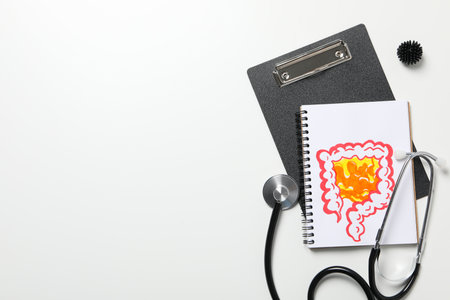 Concept of health care, stomach and intestinal problems