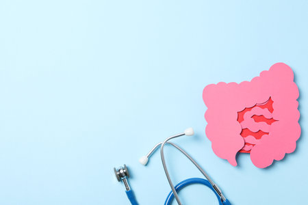 Concept of health care, stomach and intestinal problemsの写真素材