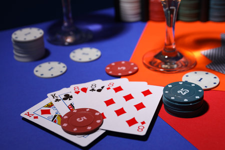 Concept of gambling, Poker gambling game, accessories for poker