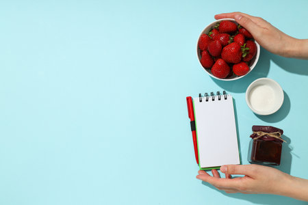 Concept of cooking tasty and sweet food - strawberry jamの写真素材