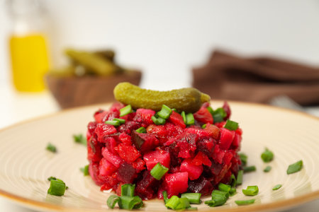 Concept of tasty food, cold dish - Vinaigrette saladの写真素材