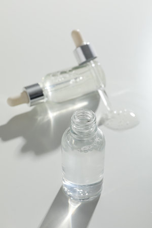 Concept of face and skin care with Hyaluronic acidの写真素材