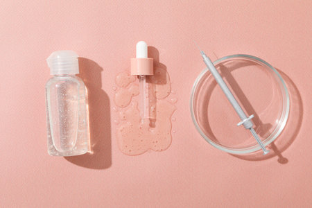 Concept of face and skin care with Hyaluronic acidの写真素材